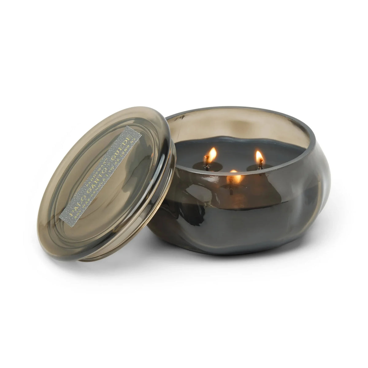 Basalt Black 10 Oz Organic Shaped Tinted Glass with Lid