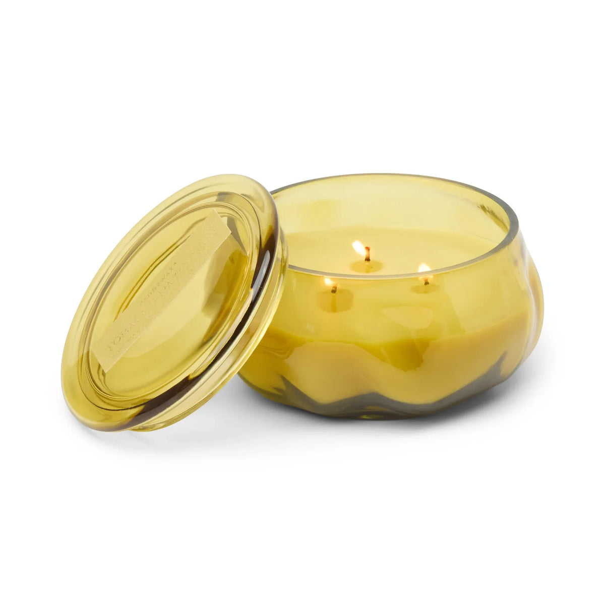 Basalt Yellow 10 Oz Organic Shaped Tinted Glass with Lid