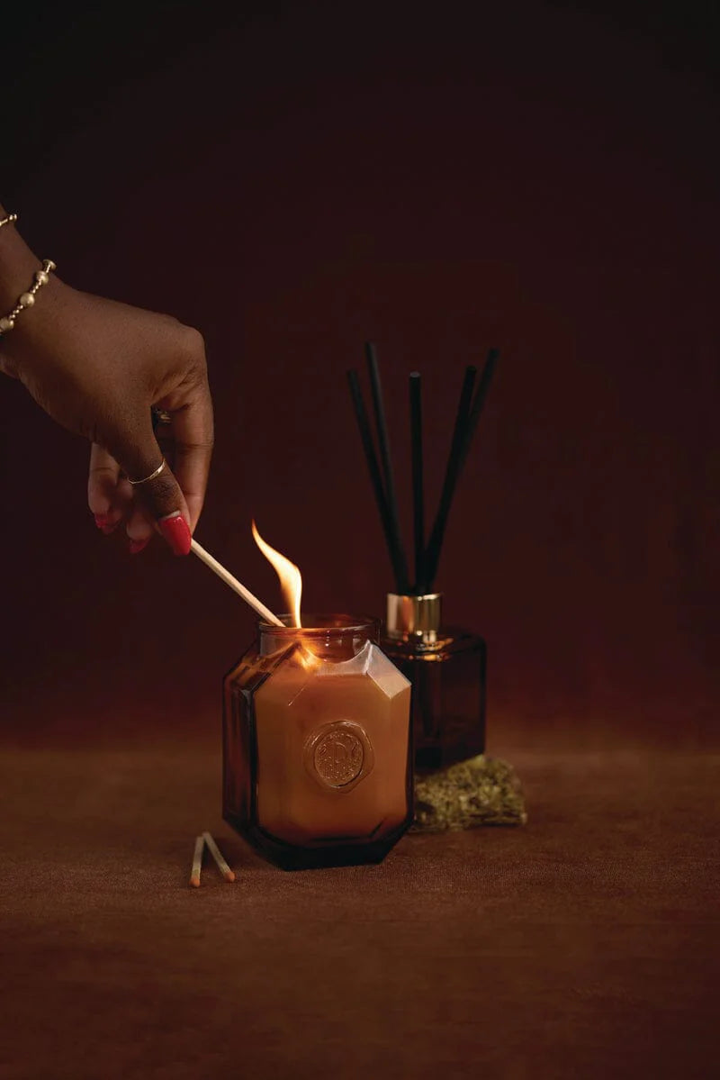 Botanica Glass Diffuser - Leather + Smoke