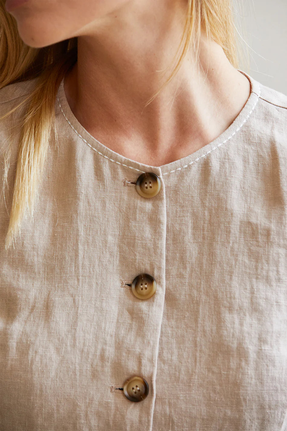 Gemma Contrast Linen Vest