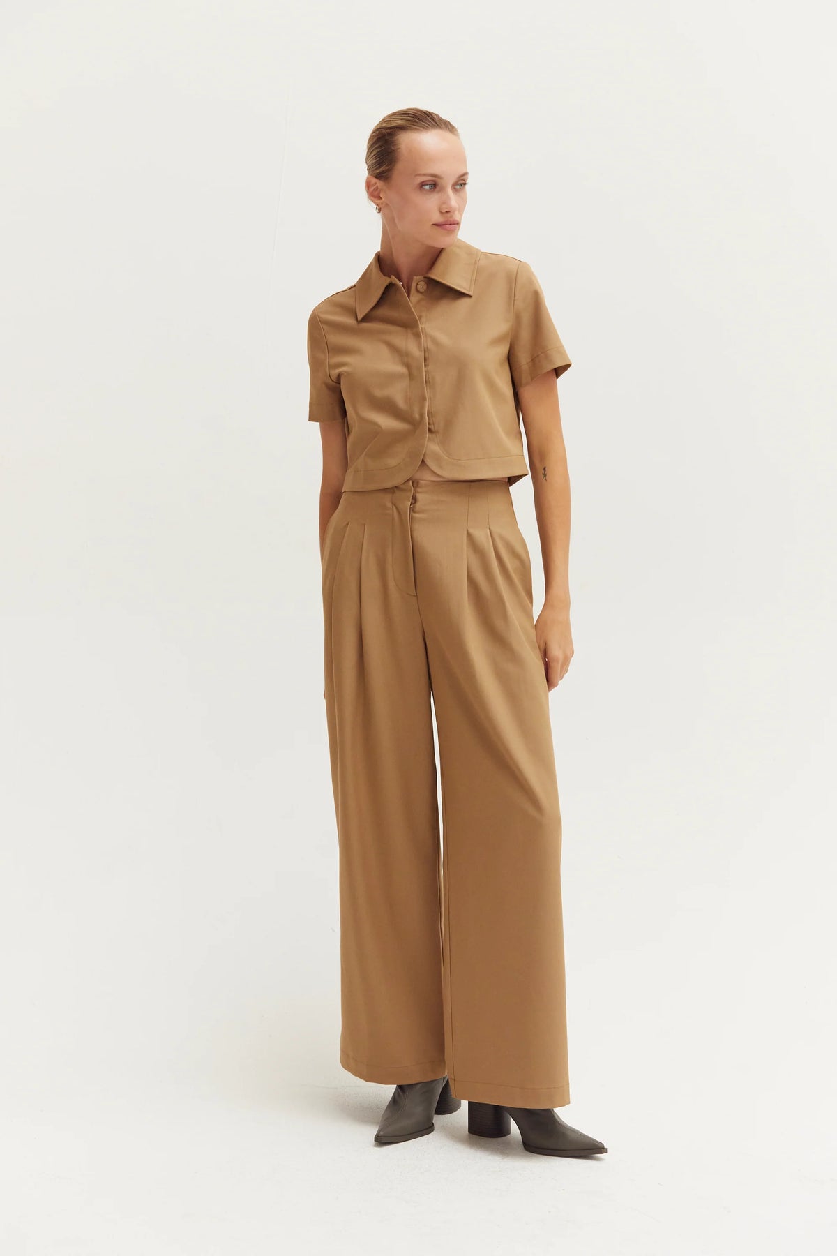 Reese Pleated Wide Leg Trousers