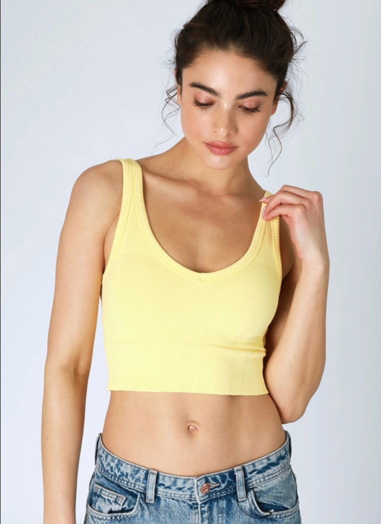 Reversible Herringbone Crop Top