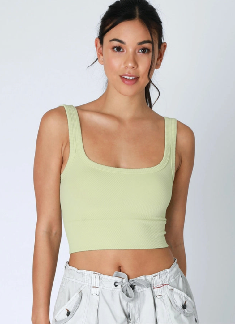 Chevron Ribbed Crop Top