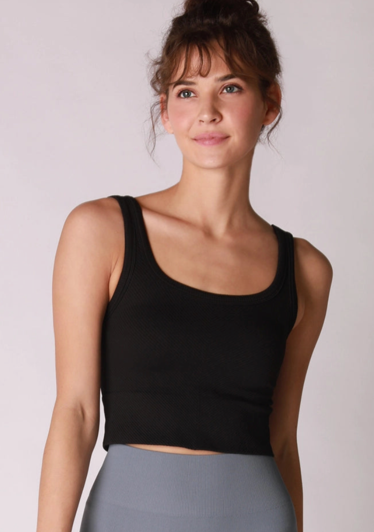 Chevron Ribbed Crop Top