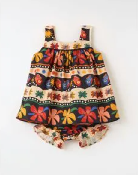 Vestido Bebe Flor Cósmica Mini