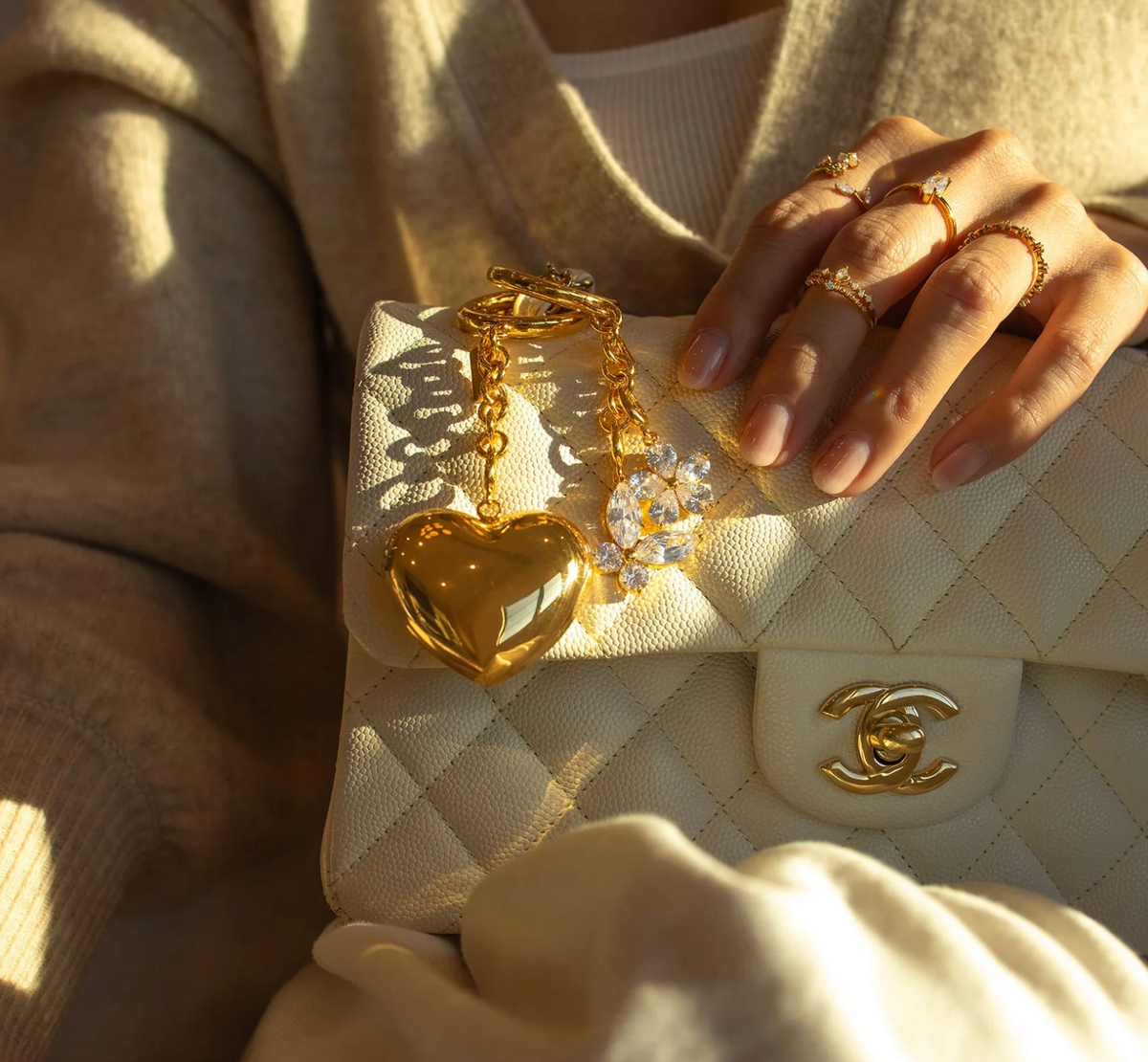 Heart of Gold Bag Charm