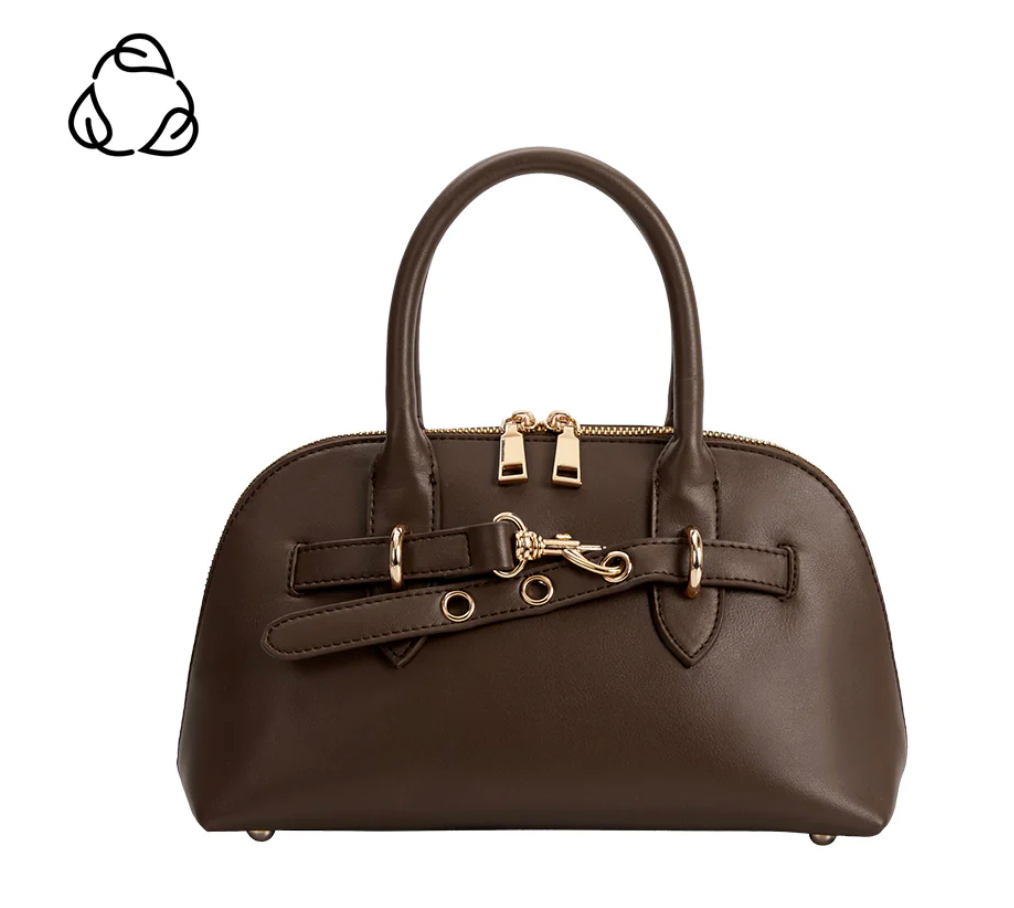 Rue Espresso Recycled Vegan Top Handle Bag