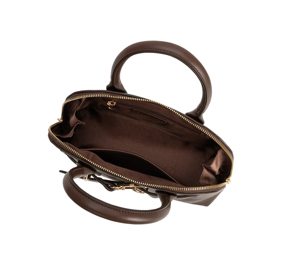 Rue Espresso Recycled Vegan Top Handle Bag