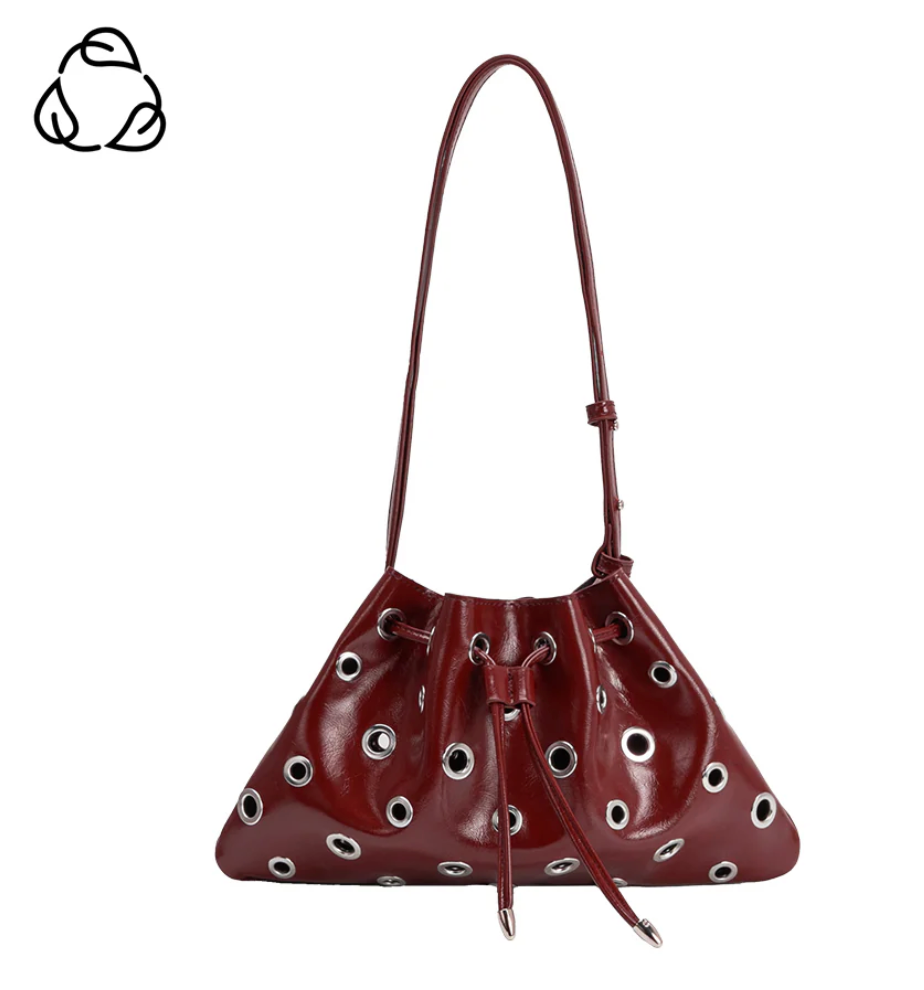 Paloma Burgundy Recycled Vegan Shoulder Bag