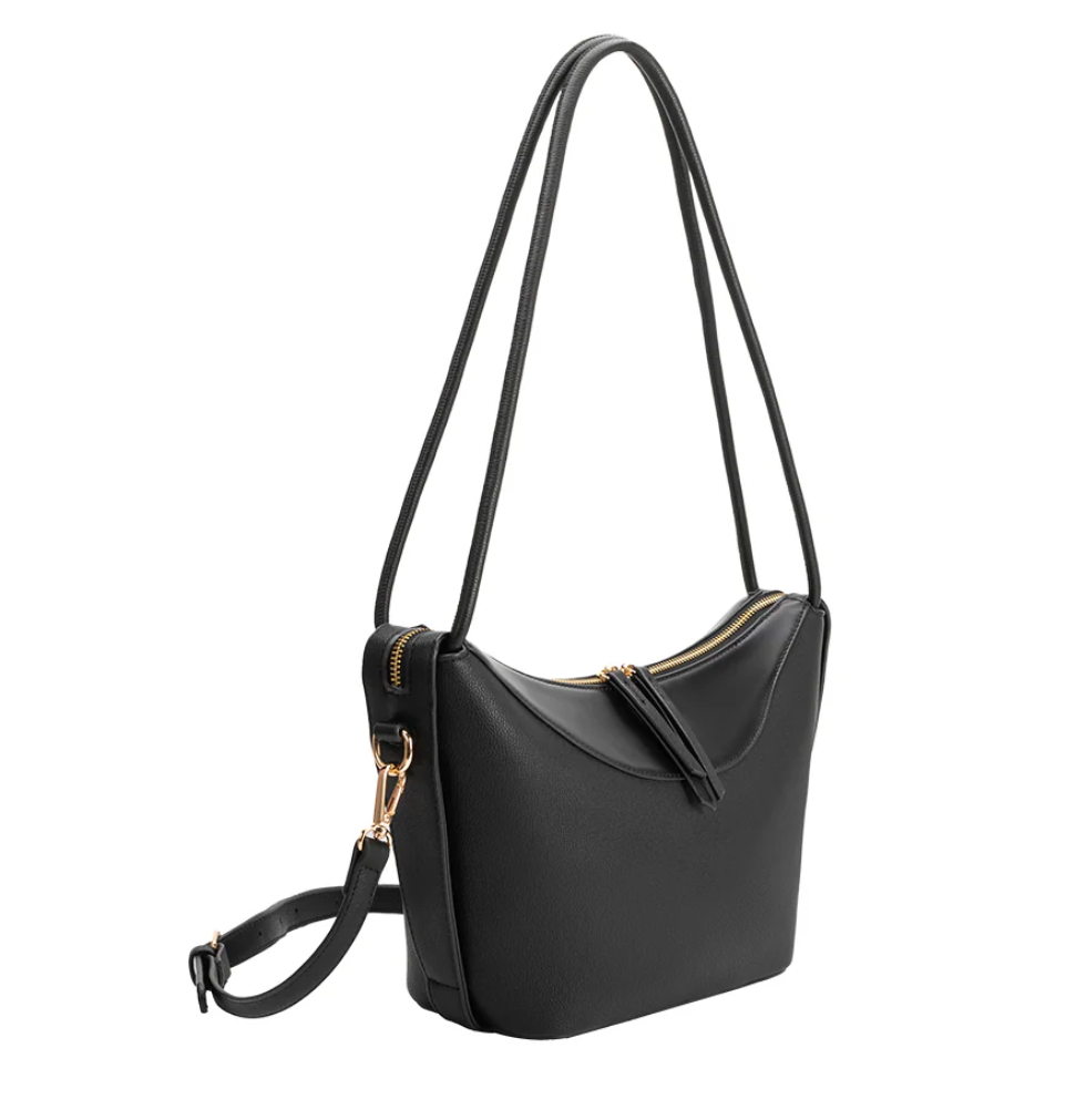 Wesley Black Recycled Vegan Shoulder Bag