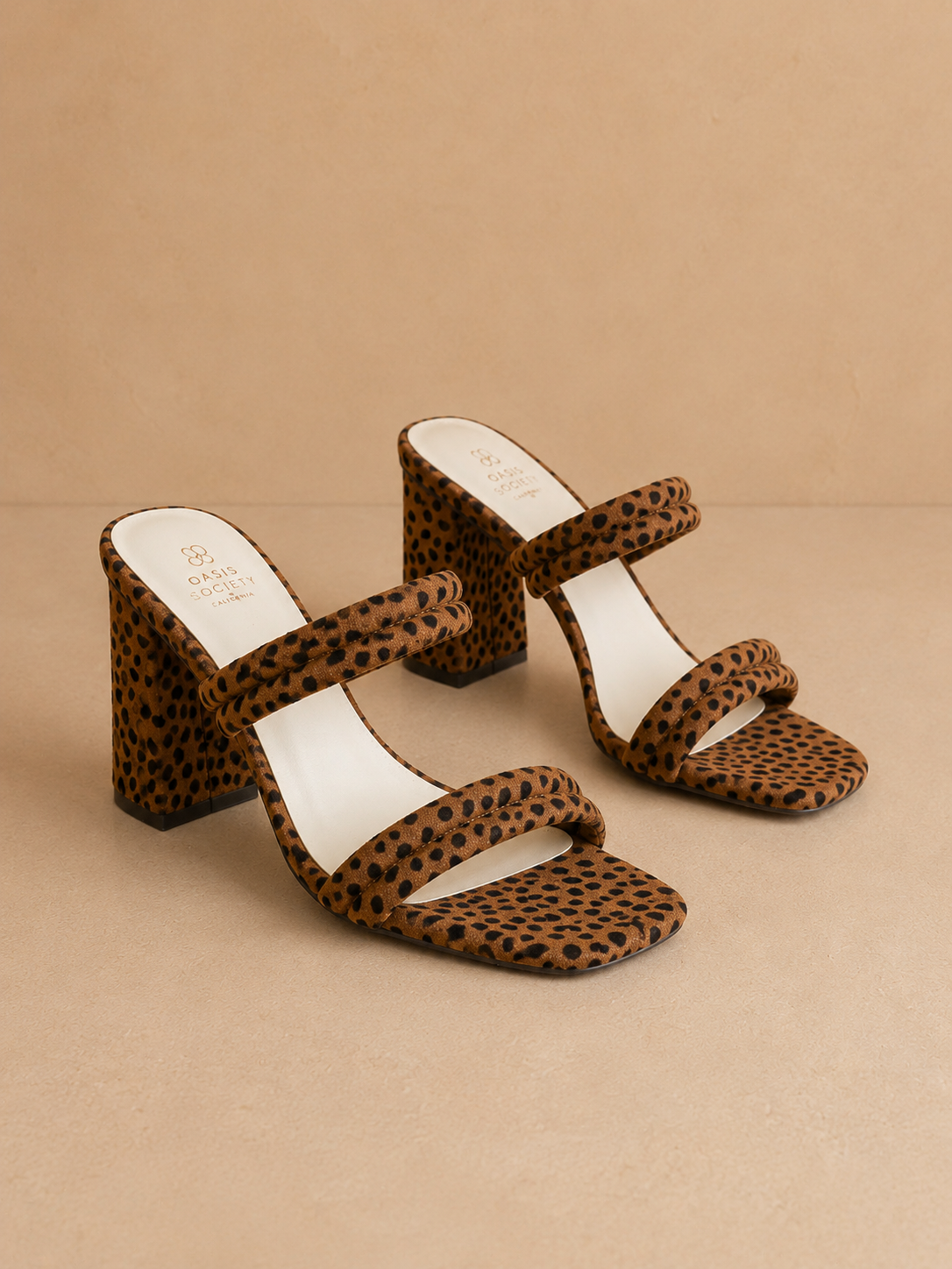 ANGELA DARK CHEETAH BLOCK HEEL