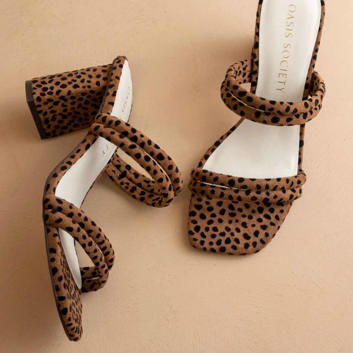 ANGELA DARK CHEETAH BLOCK HEEL