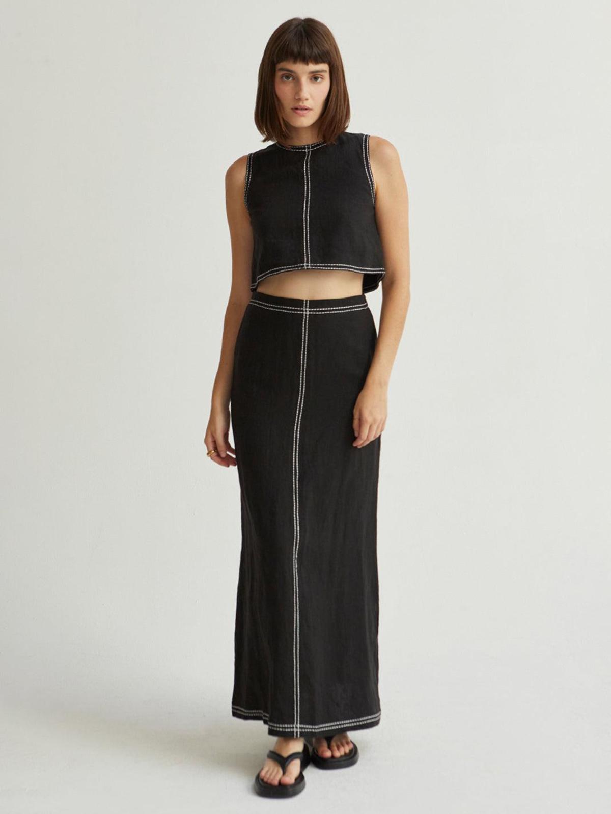 Kenzy Linen Maxi Skirt