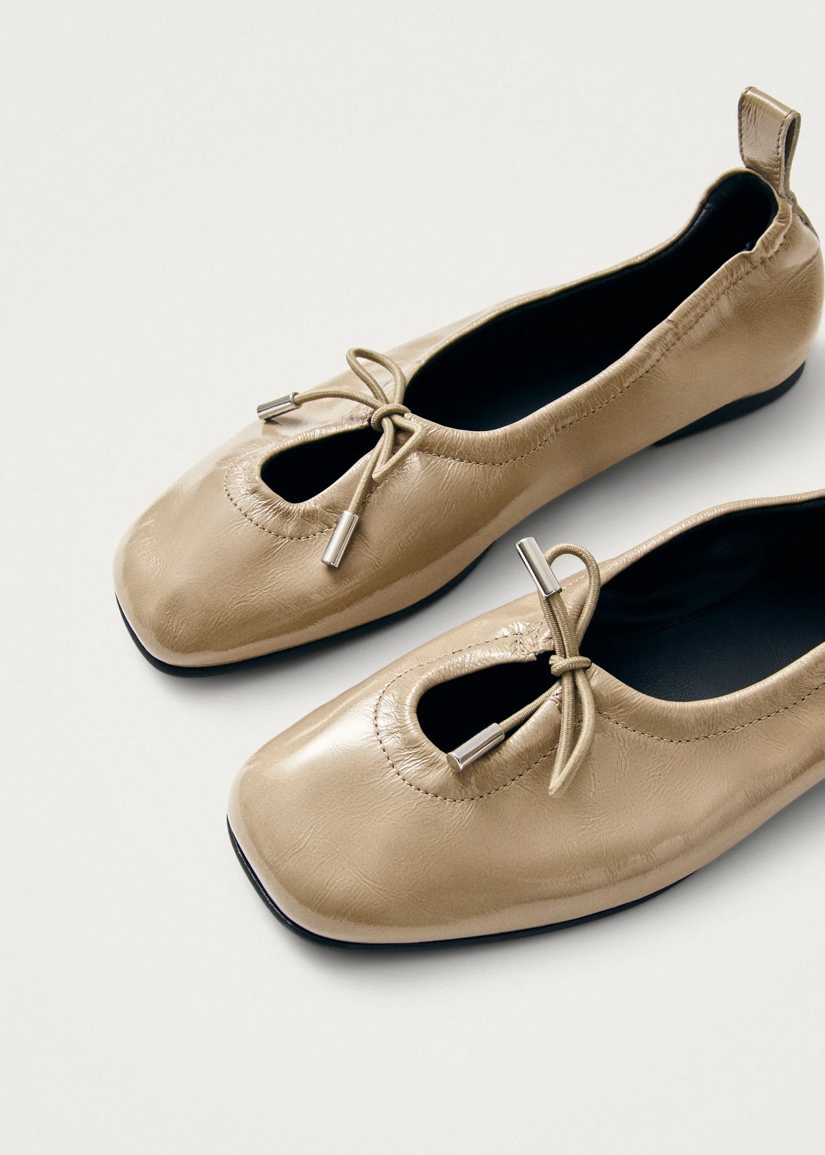 Rosalind Beige Leather Ballet Flats