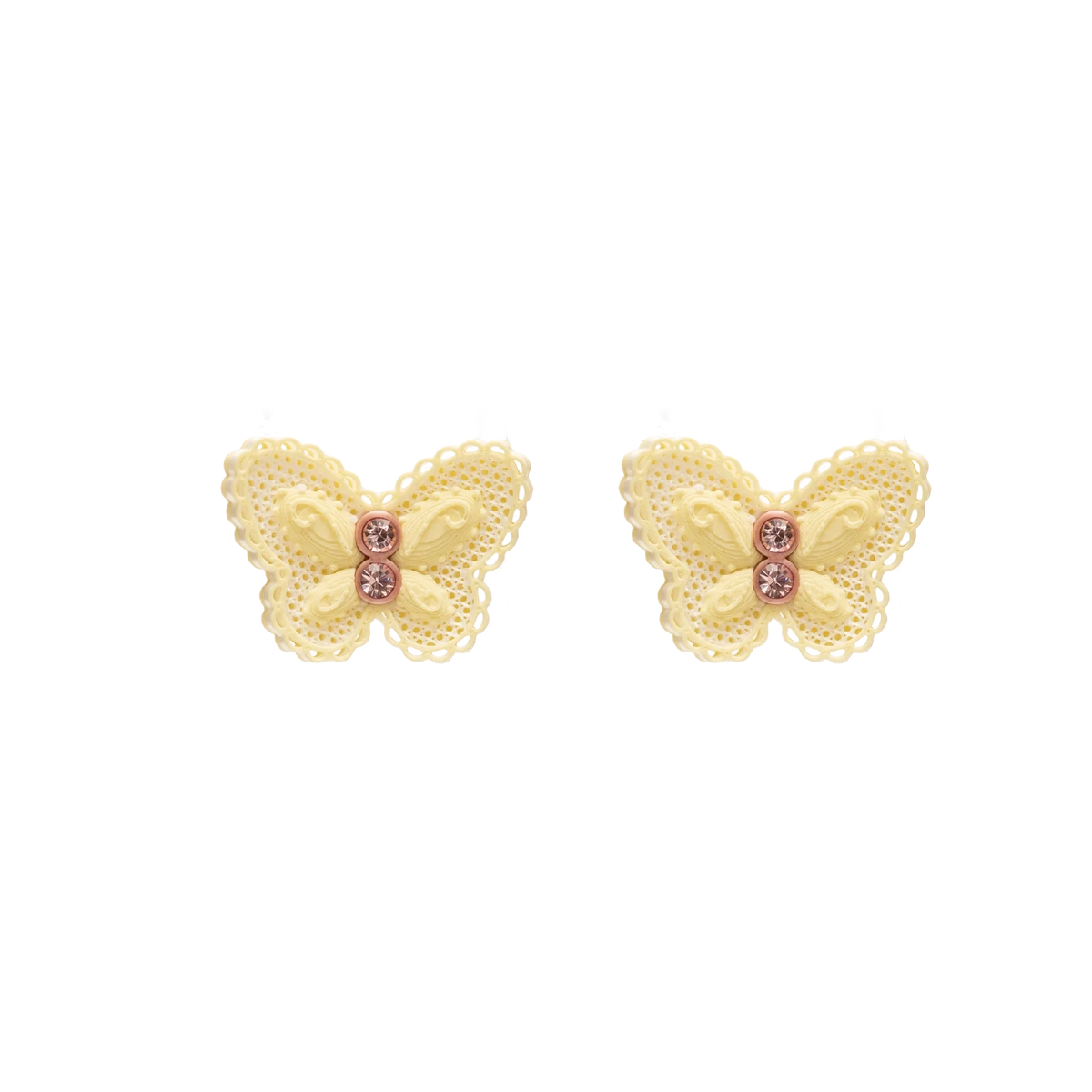 Filamental Lace Vanilla Butterfly Studs