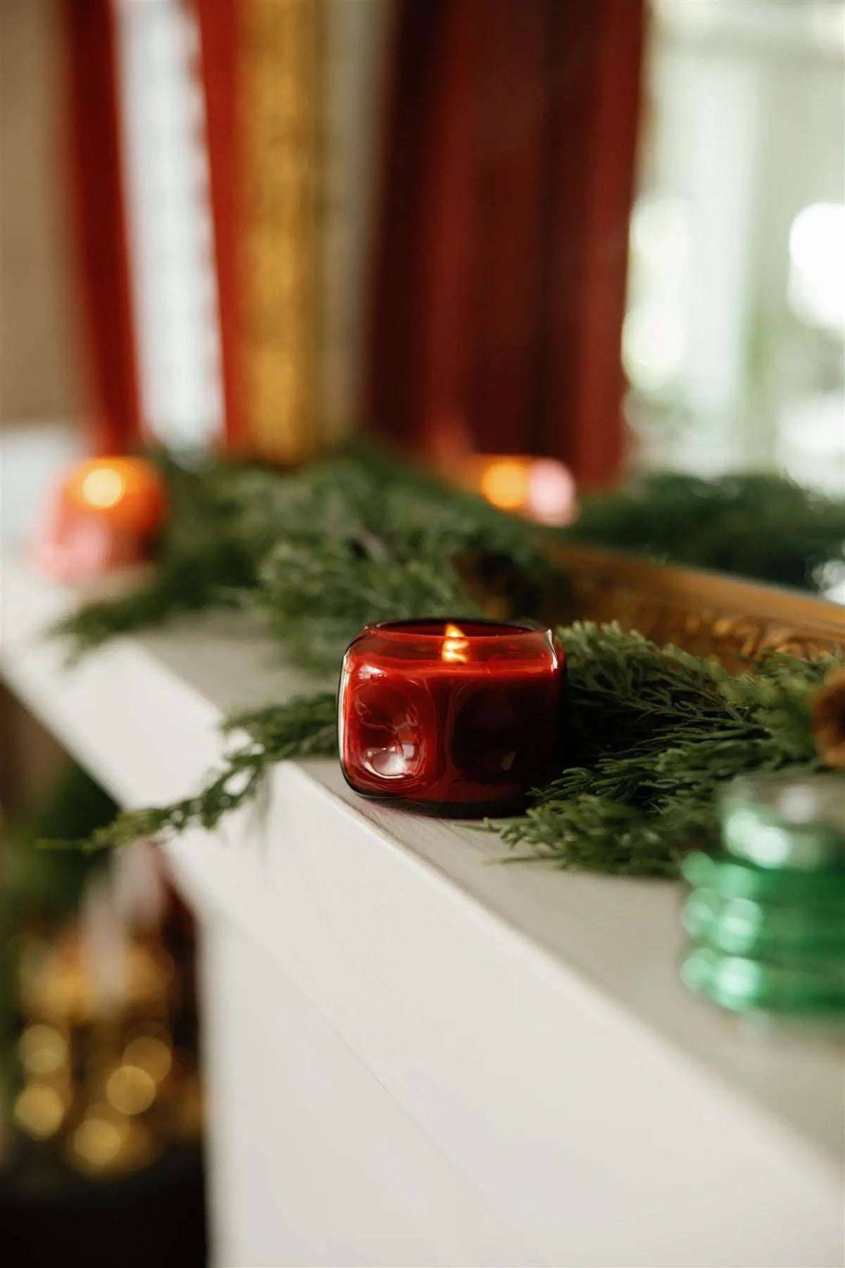 Basalt Red 5 Oz Organic Shaped Tinted Glass With Dustcover