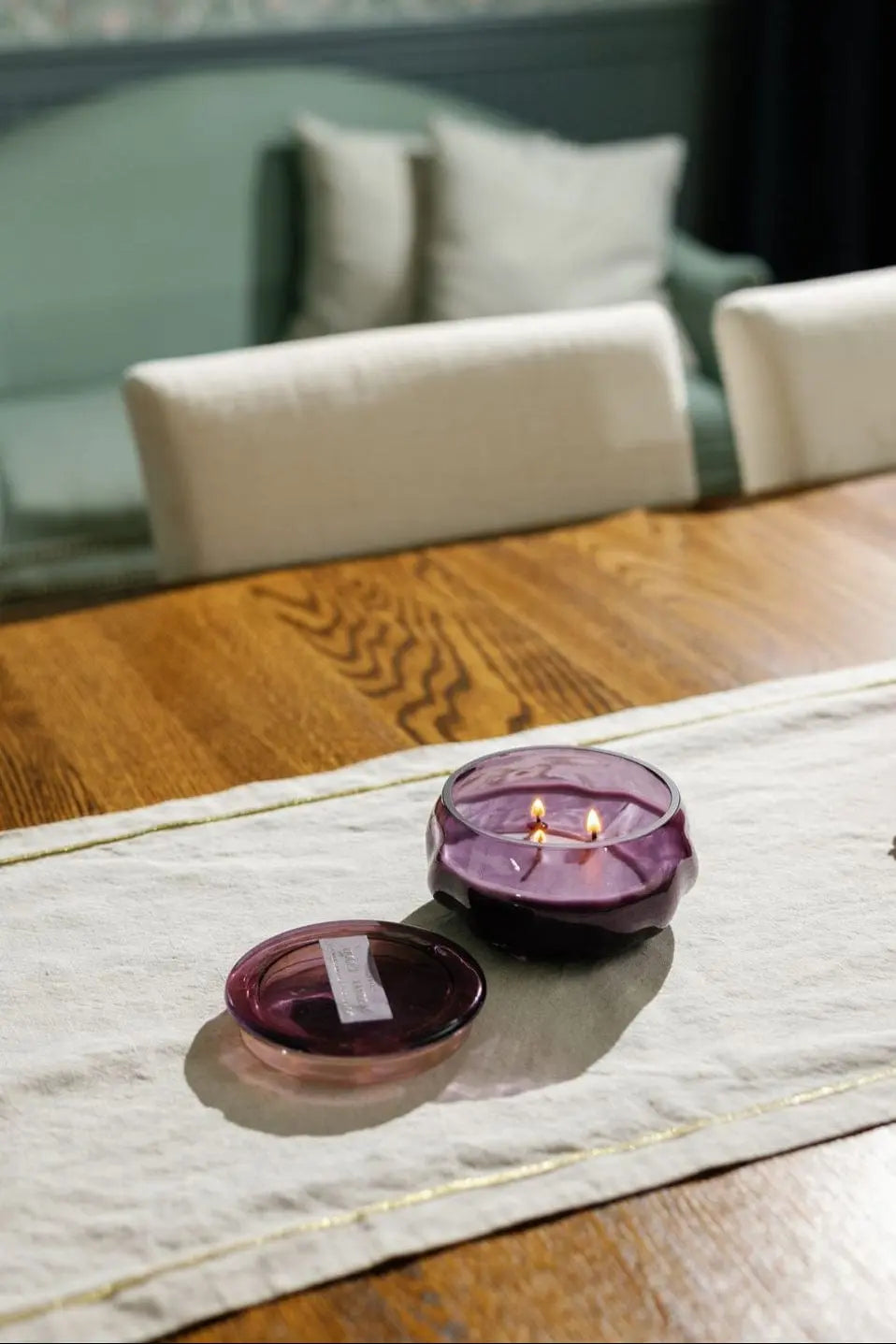 Basalt Violet 10 Oz Organic Shaped Tinted Glass with Lid