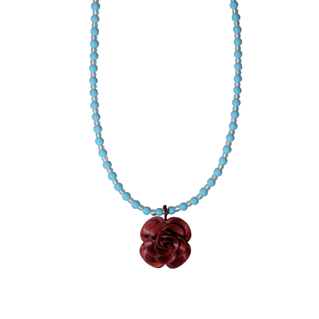 Filamental Rose Pendulum Necklace