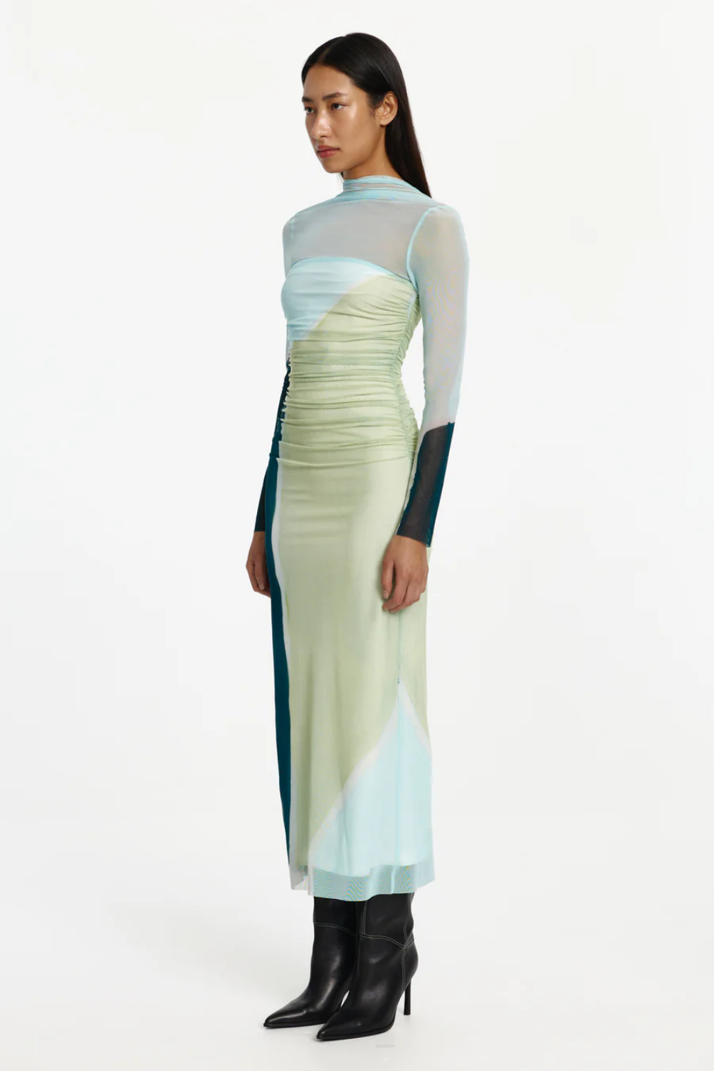 YUSRA LONG SLEEVE MIDI DRESS