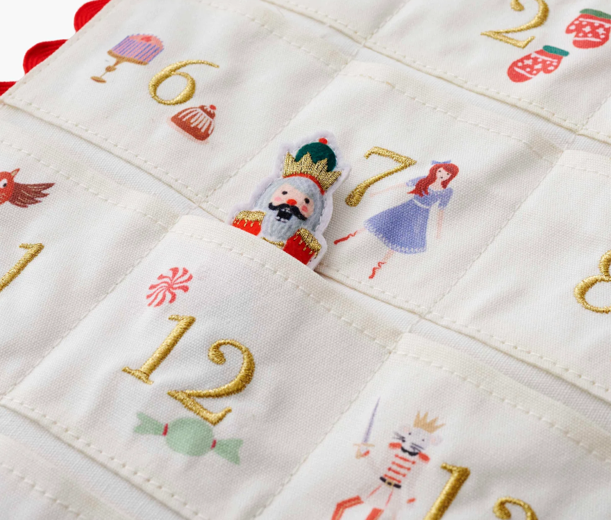 Nutcracker Embroidered Hanging Advent Calendar