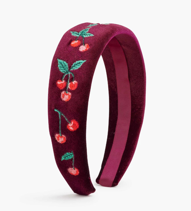 Cherries Embroidered Headband