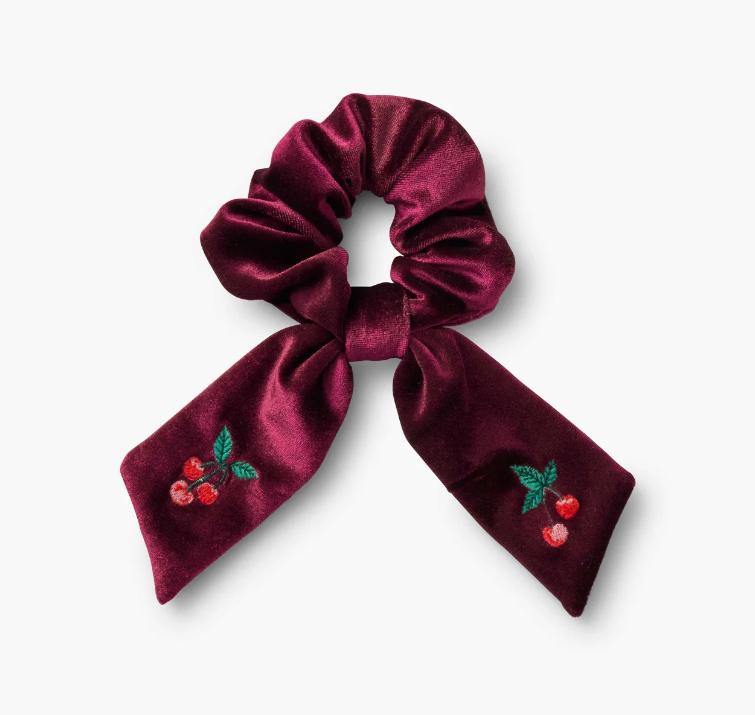 Cherries Embroidered Scrunchie