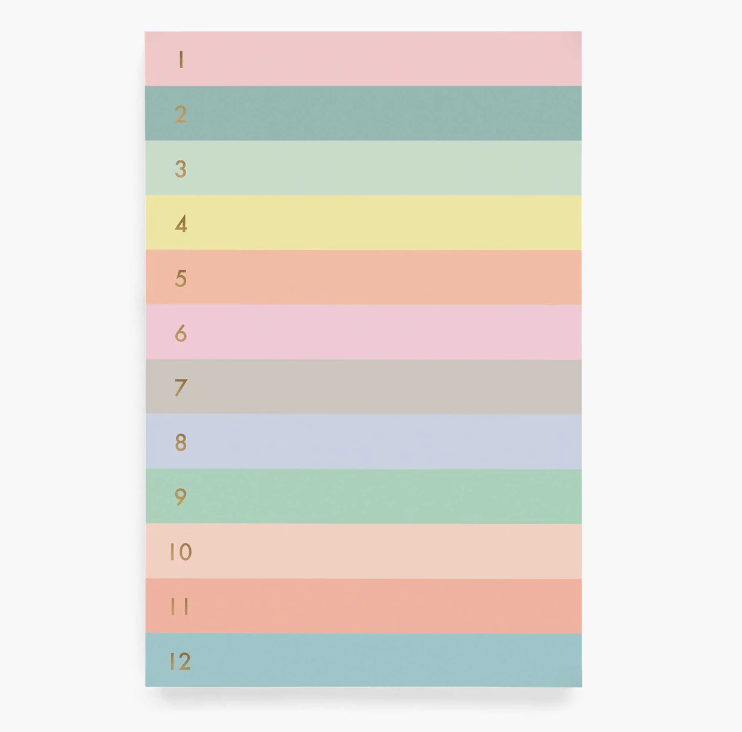 Muted Numbered Color Block Memo Notepad