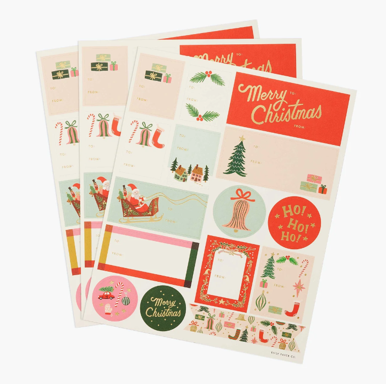 Pack of 3 Deck the Halls Stickers &amp; Labels