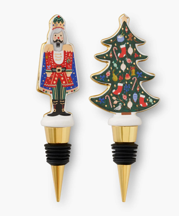 Nutcracker Porcelain Wine Stopper Set