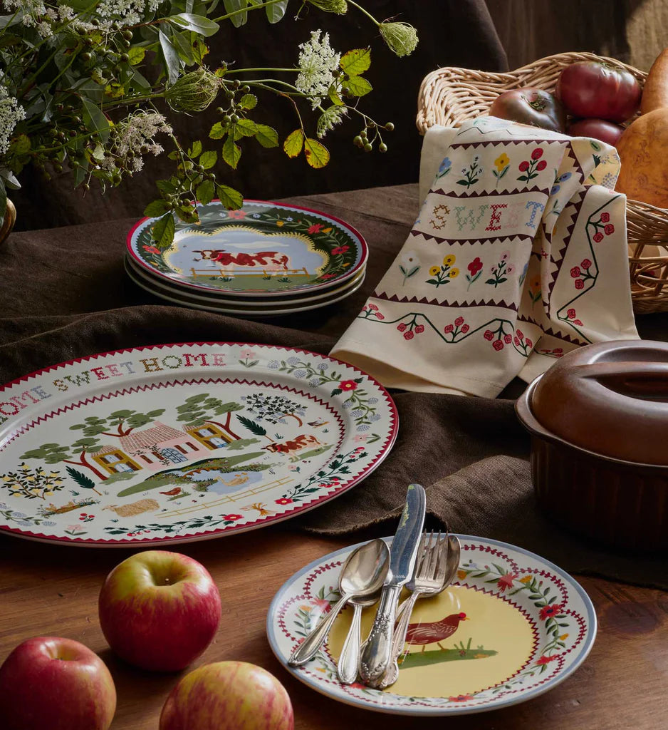 Home Sweet Home Porcelain Dessert Plate Set