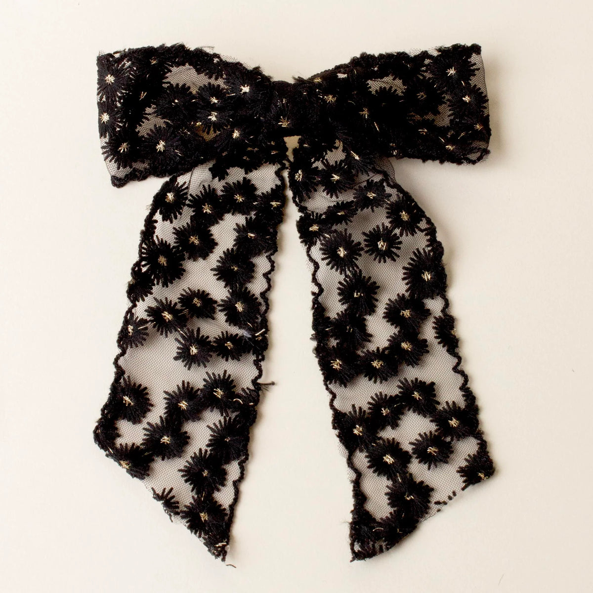 Ditzy Daisies Hair Bow - Black