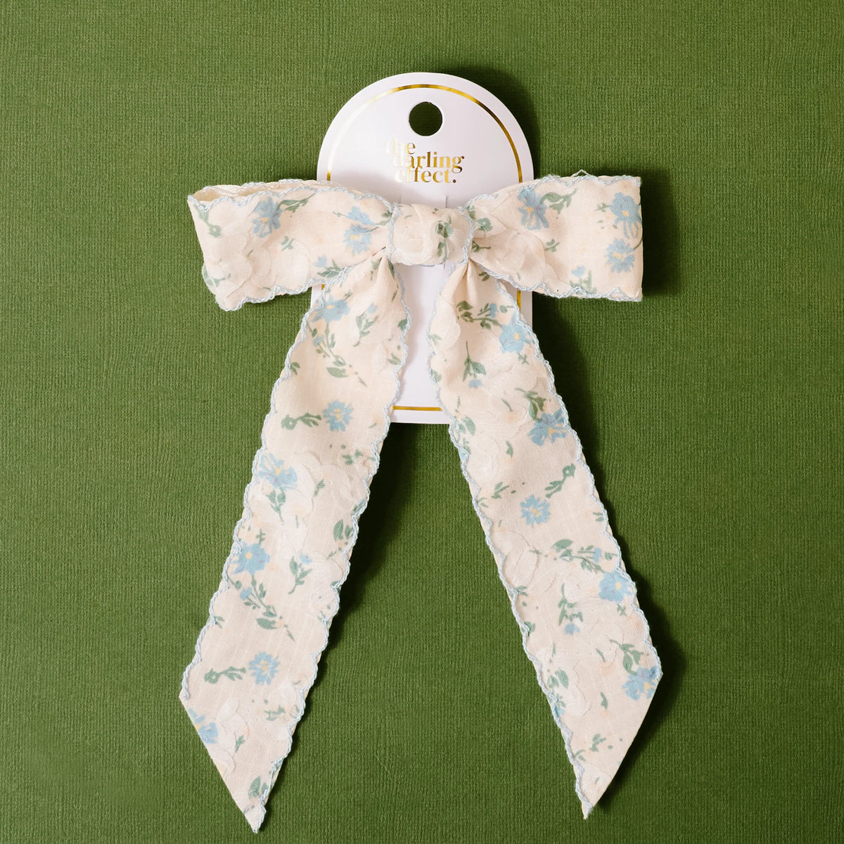 Floral Flair Hair Bow - Blue