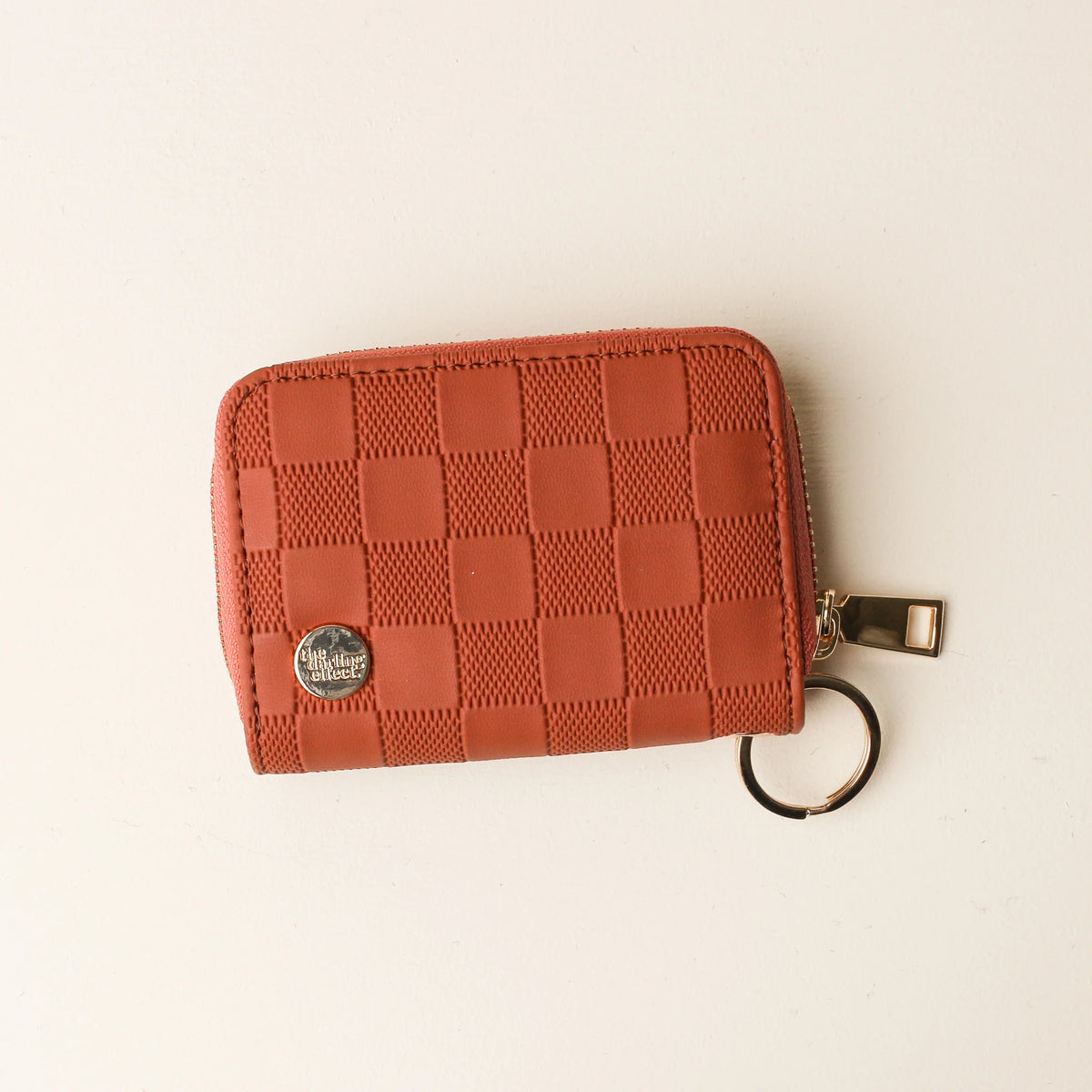 Zip Around Wallet - Check Cognac