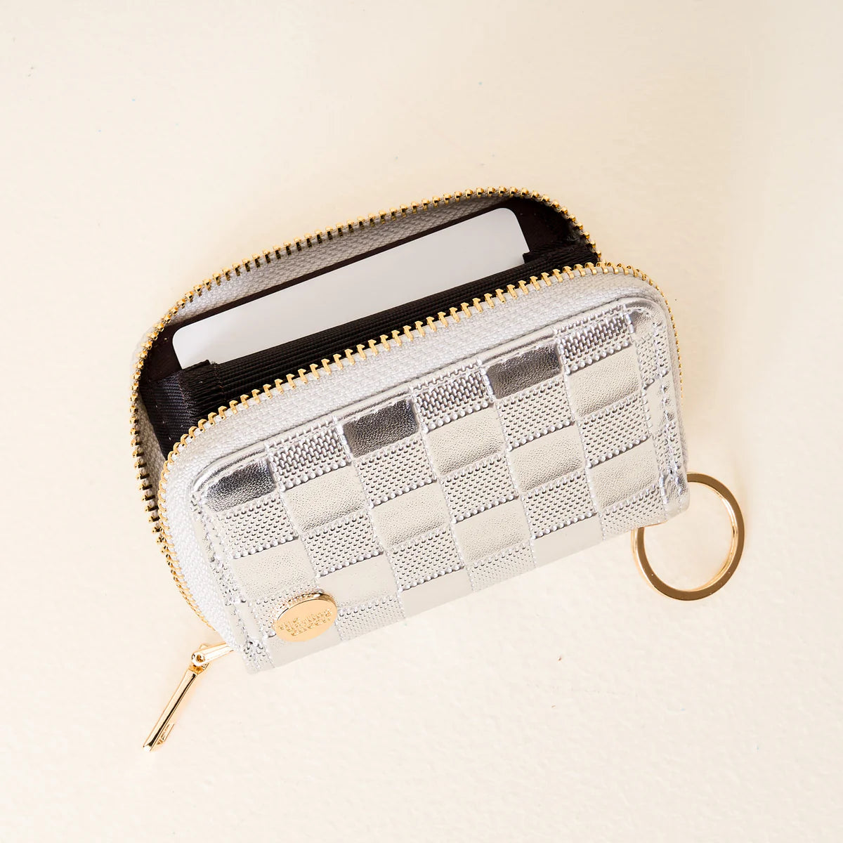 Zip Around Wallet - Metallic Silver