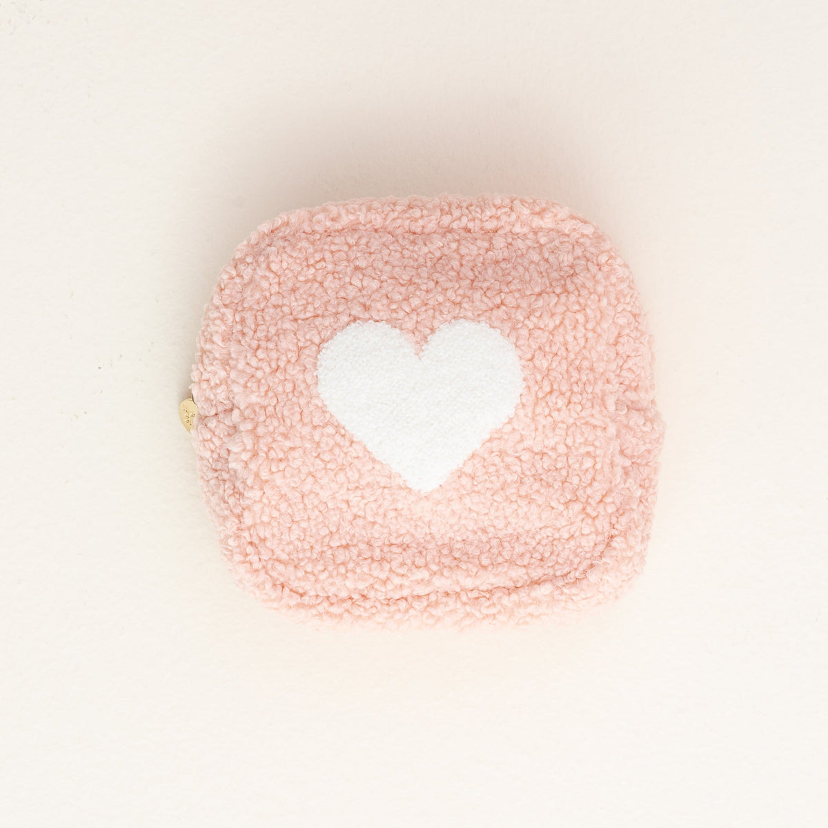 Pink Heart Square Teddy Pouch