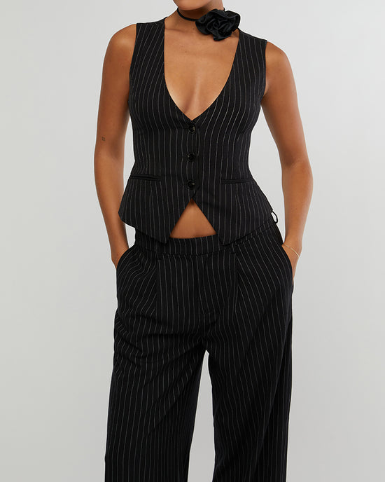 Fitted Pin Stripe Vest