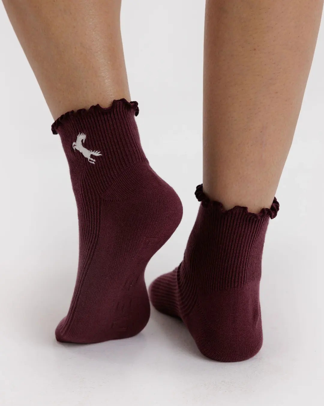 Lettuce Edge Sock Set of 2 - Mahogany &amp; Navy Icons