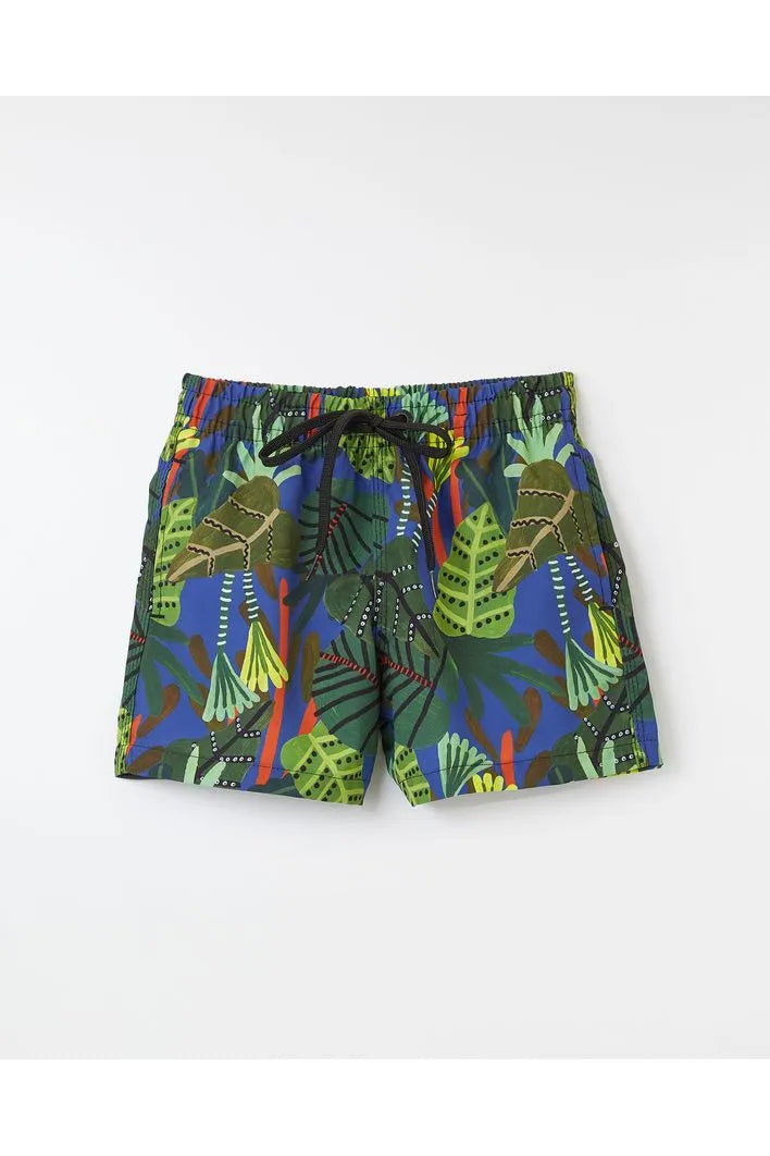 Short Nino Folharia Azul