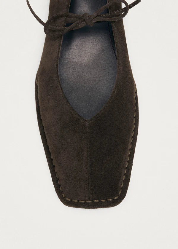 Sway Suede Coffee Leather Ballet Flats