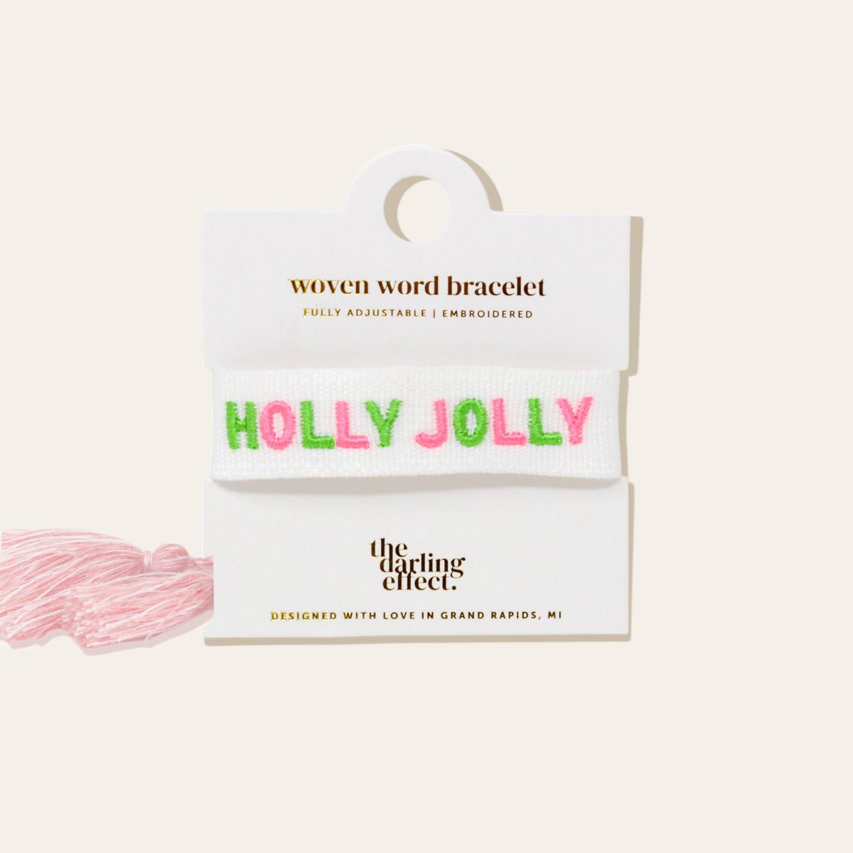 Holly Jolly Woven Word Bracelets