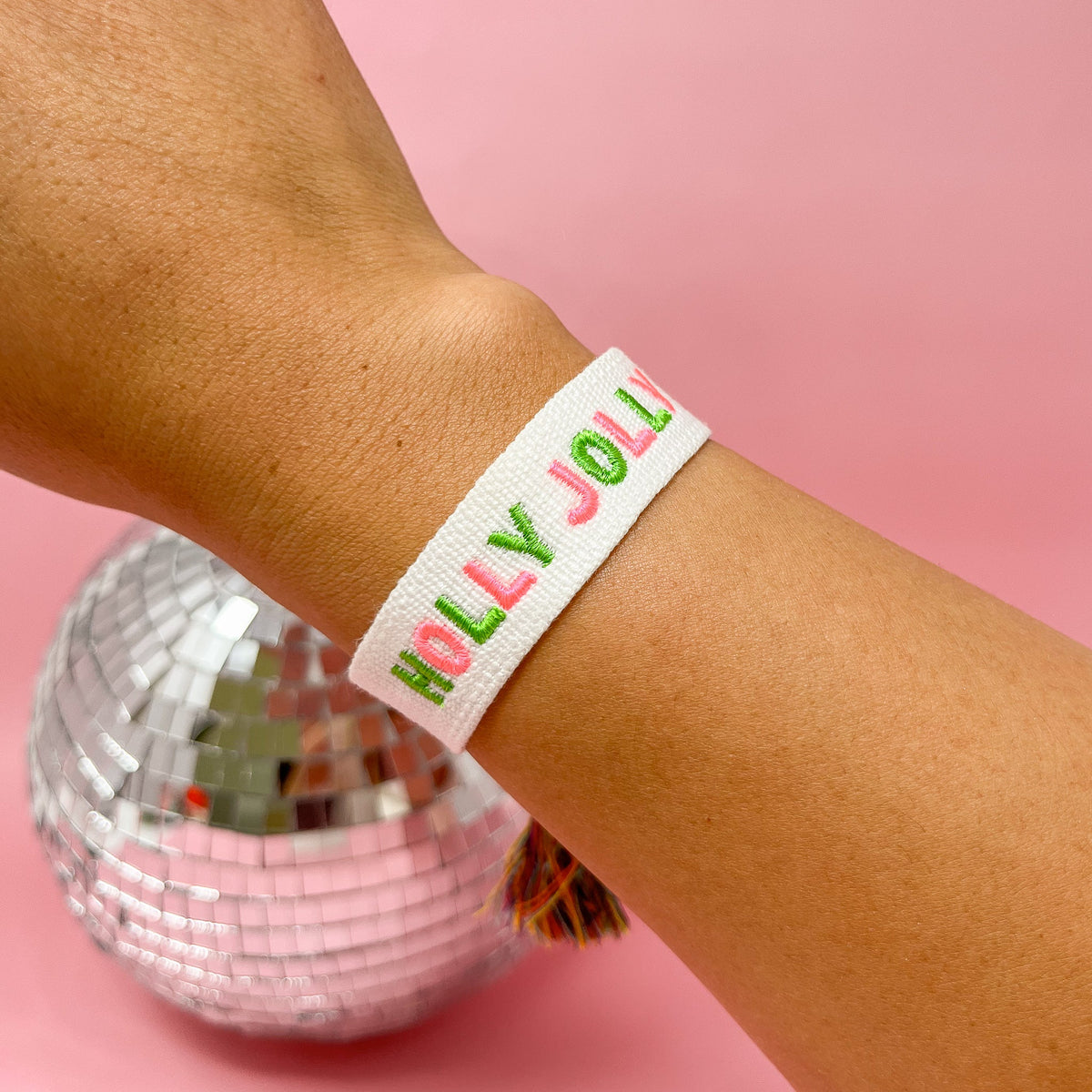 Holiday Woven Word Bracelets - Holly Jolly